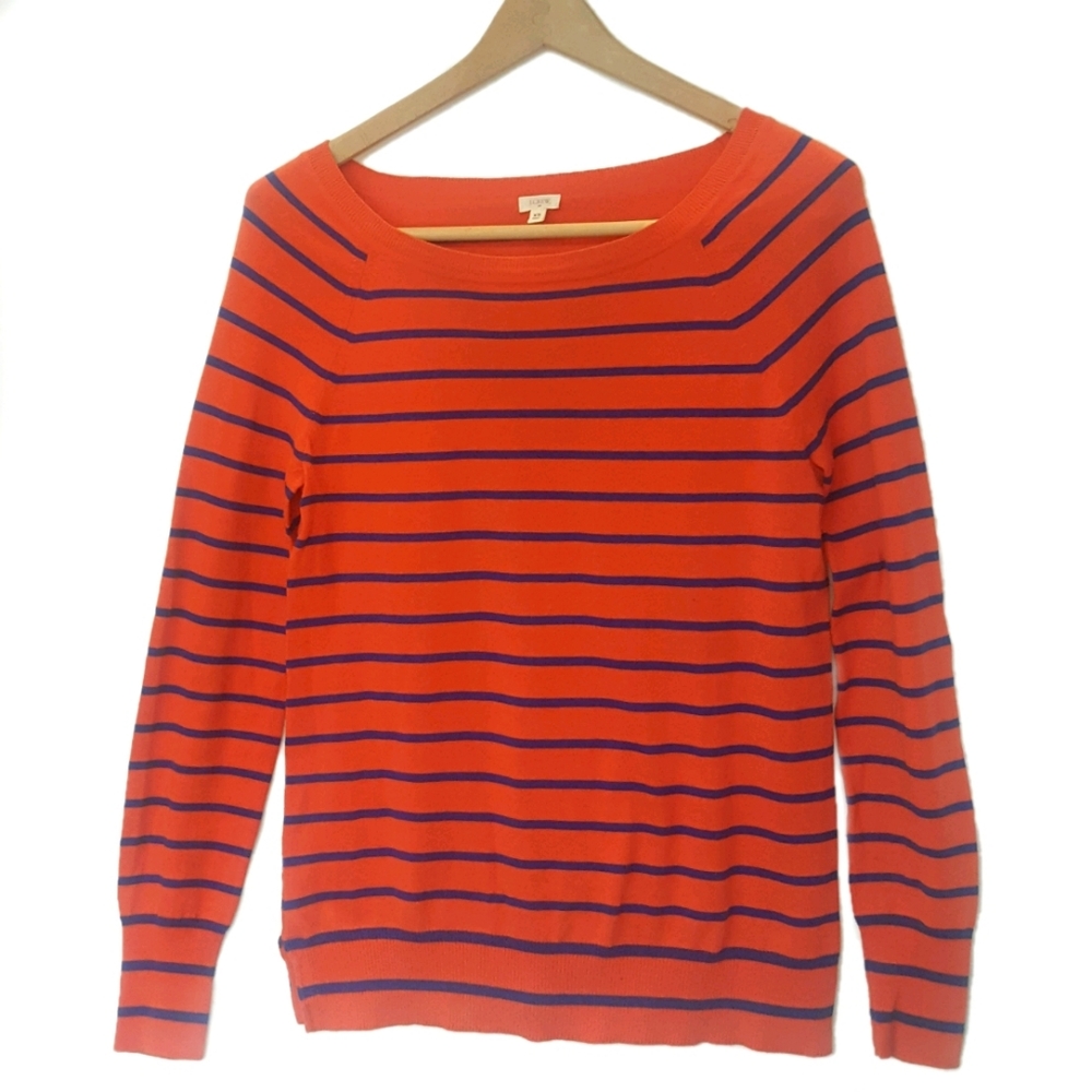 J Crew Boatneck Striped Long Sleeve Sweater XS